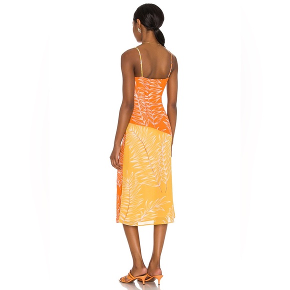 Camila Coelho Vivienne Midi Dress in Yellow & Orange - Picture 10 of 11